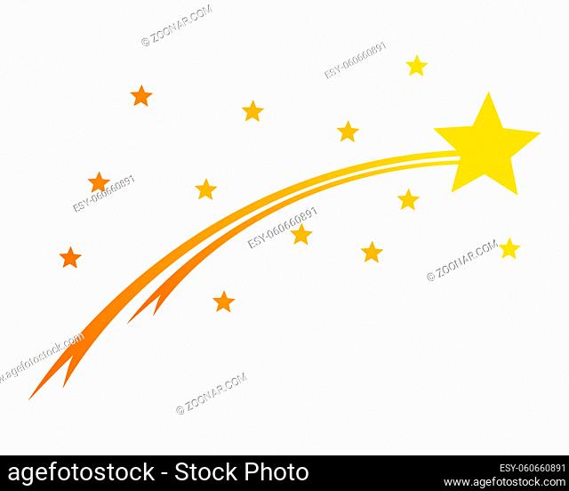 Komet und Sterne auf weiss - Comet and stars on white