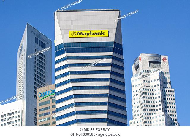 HEADQUARTERS OF THE MALAYSIAN BANK MAYBANK AND OFFICE BUILDINGS IN THE FINANCIAL DISTRICT, CENTRAL BUSINESS DISTRICT, SINGAPORE
