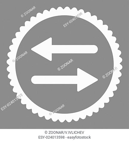 Arrows Exchange flat white color round stamp icon