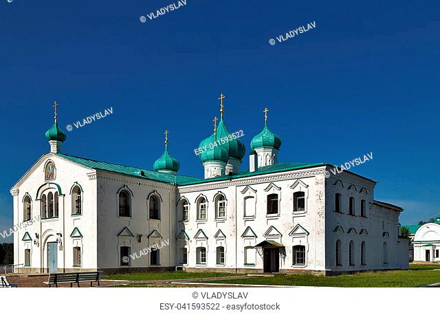 Churches of the Transfiguration and Saints Zachary and Elisabeth St. Alexander of Svir Monastery. Leningrad Oblast. Russia