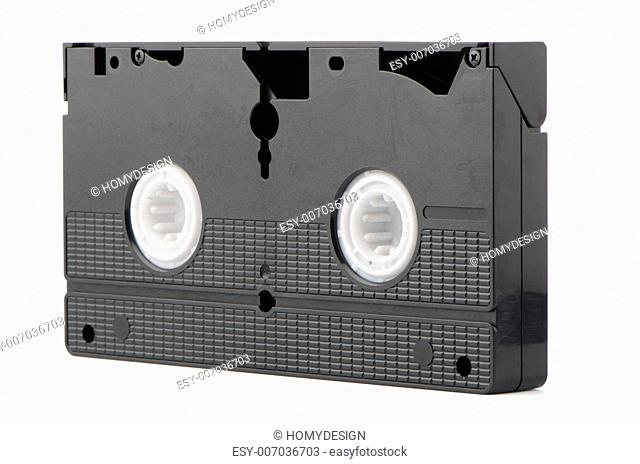 Old VHS Video tape isolated on white background