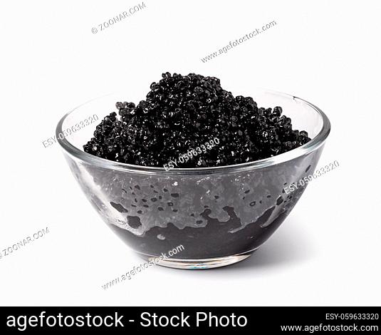 black caviar isolated on the white background