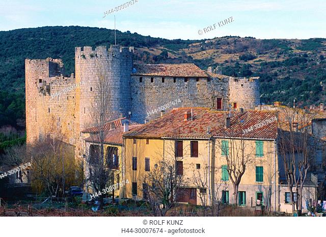 Schloss, Villerouge-Termenes, Dorf, Hautes-Corbières, Departement Aude, Frankreich