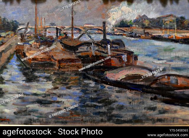 The Seine at Bercy, 1867-1868, by Armand Guillaumin (1841-1927), Hermitage museum, St Petersburg Russia, Europe