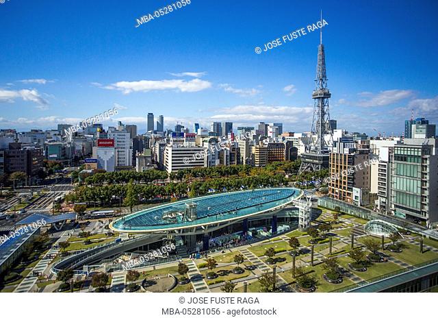 Japan, Nagoya City, Sakae District, Nagoya TV Tower and Oasis 21 Square