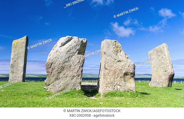 Standing Stones of Stenness, part of the UNESCO world heritage site Heart of Neolithic Orkney. This neolithic monument is one of the main attractions of the...