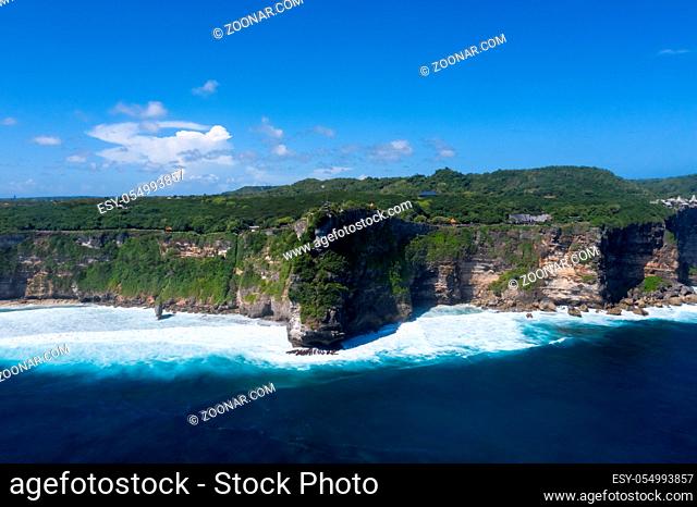 beautiful uluwatu cliff of bali island landscape, namely lovers cliff, Indonesia