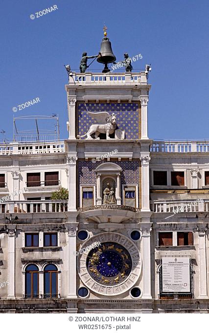 Clock Tower on St. Markus square in Venice