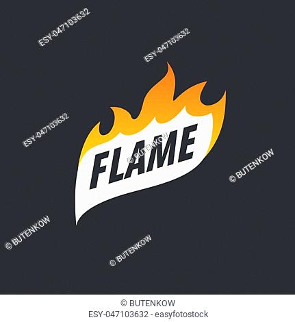 logo template fire. Vector illustration of a flame