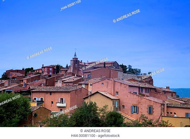 Dorfansicht von Roussillon, Provence, Region Provence-Alpes-Côte d’Azur, Frankreich, Europa| Village view of Roussillon, Provence