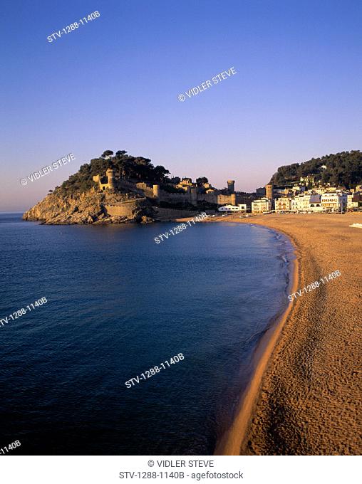 Beach, Coast, Coastline, Holiday, Landmark, Scenery, Scenic, Seascape, Spain, Europe, Tossa de mar, Tourism, Travel, Vacation