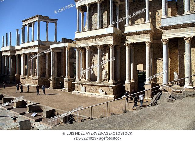 The Roman Theatre of Mérida is a construction promoted by the consul Vipsanius Agrippa in the Roman city of Emerita Augusta. Mérida. Badajoz Province