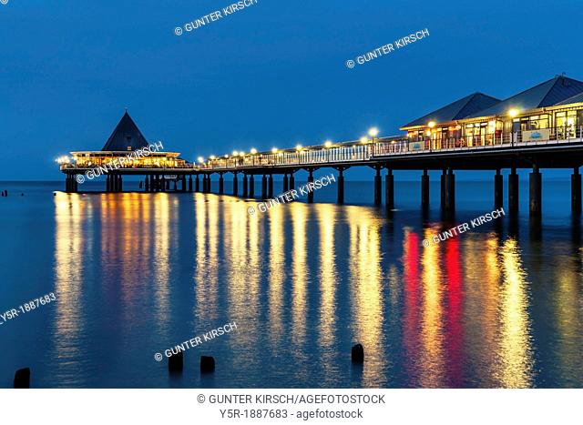 The Heringsdorf Pier is a pier at the Baltic Sea The pier is 508 meters long It was built in 1995, Heringsdorf, Usedom Island, County Vorpommern-Greifswald