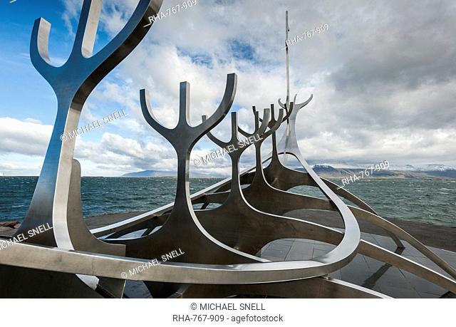 Solfar (Sun Voyager) sculpture by Jon Gunnar Arnason in Reykjavik, Iceland, Polar Regions