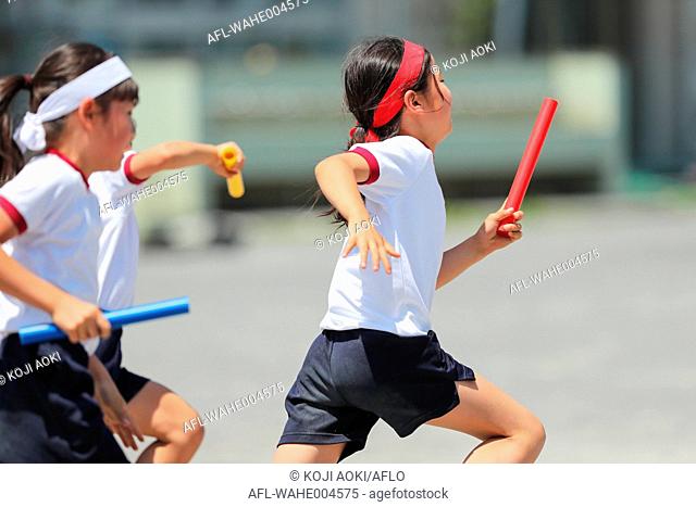 Japanese kids during school sports day