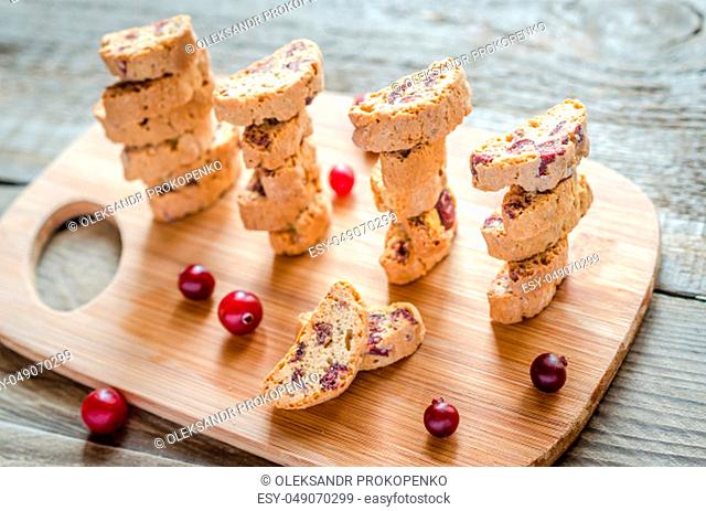 Biscotti with dried cranberries