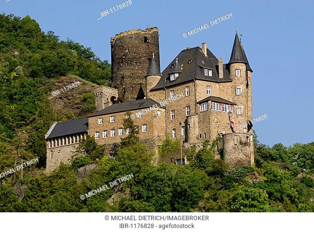 Burg Katz Castle, formally Burg Neukatzenelnbogen, UNESCO World Heritage Site Middle Rhine Valley, Rhineland-Palatinate, Germany, Europe