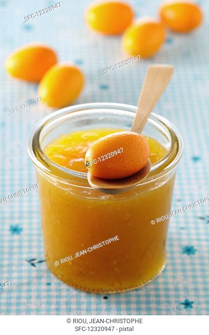 A glass of kumquat jam