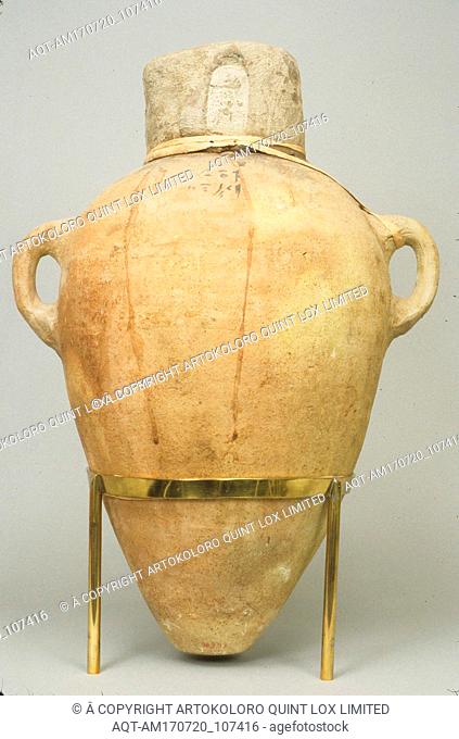 Sealed Amphora Containing Oil, New Kingdom, Dynasty 18, early, ca. 1492â€“1473 B.C., From Egypt, Upper Egypt, Thebes, Sheikh Abd el-Qurna