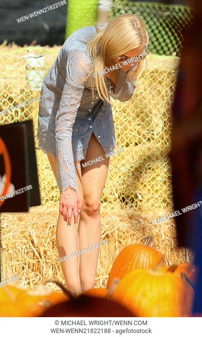 Jaime King and Kyle Newman visit Mr. Bones Pumpkin Patch with their son James Knight Newman Featuring: Jaime King Where: Los Angeles, California