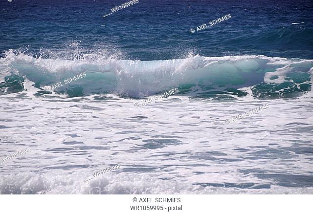 Surf, wave, Los Molinos, Fuerteventura, Canary Islands, Spain, Europe