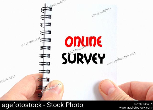 Online survey text concept isolated over white background