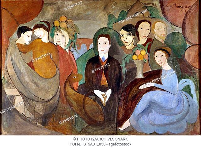 Marie Laurencin French school Réunion à la campagne (Apollinaire et ses amis) 1909 Oil on canvas (130 x 194 cm) Paris, musée Picasso Marie Laurencin (1883-1956)...