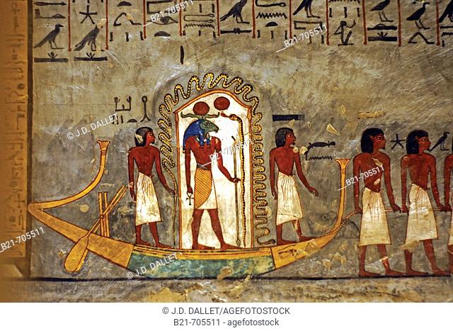 Kings Valley: detailof tumb of Ramses l. Luxor west bank. Egypt