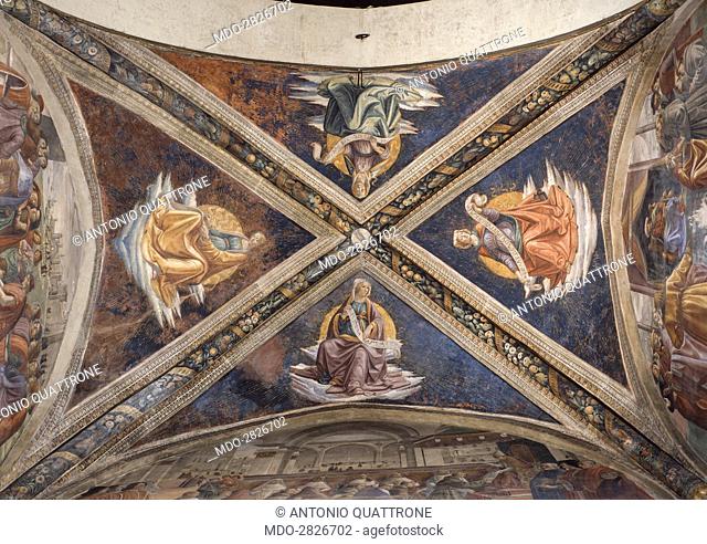 Vault of the Sassetti Chapel (Volta della Cappella Sassetti), by Domenico Ghirlandaio, 1482-1486, 15th Century, fresco. Italy, Tuscany, Florence