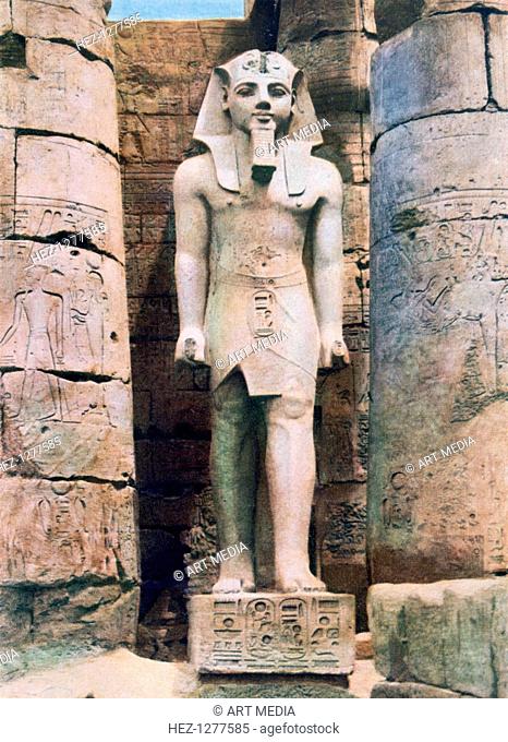Statue of Ramses II, Luxor, Egypt, 20th century. Rameses II was an Egyptian pharaoh of the Nineteenth dynasty. His rule, which lasted 66 years from 1279 until...