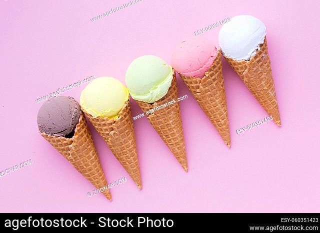 flat lay flavors ice cream