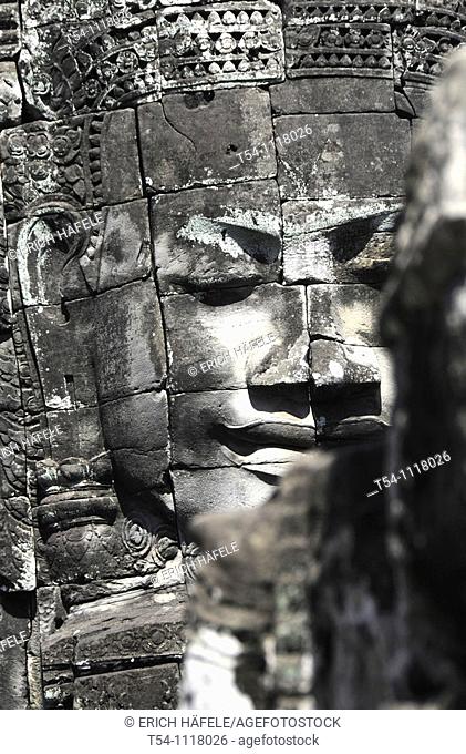 Face of the Lokeshwaram at Bayon Temple Angkor