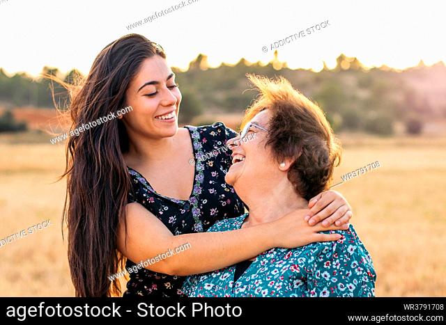 grandmother, love, bonding, hug, granddaughter