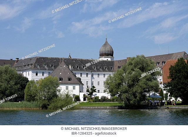 Frauenwoerth Abbey, Fraueninsel, Lady's Island, Lake Chiemsee, Bavaria, Germany, Europe