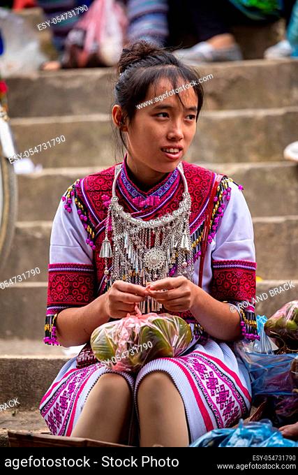 Young Woman at the Bac Ha Market in Vietnam