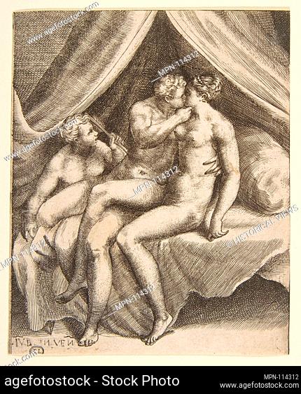 Venus and Mars, from 'The Loves of the Gods'. Series/Portfolio: The Loves of the Gods (Amorosi diletti degli dei); Artist: Giulio Bonasone (Italian