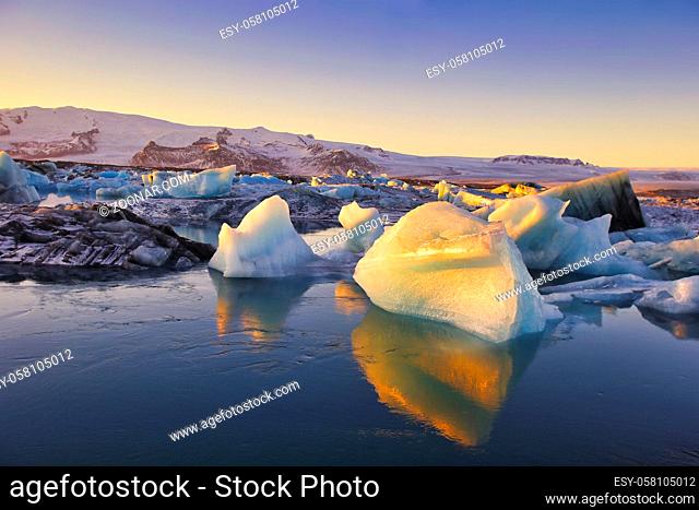 Jökulsarlon, the glacier lagoon in Iceland, Europe
