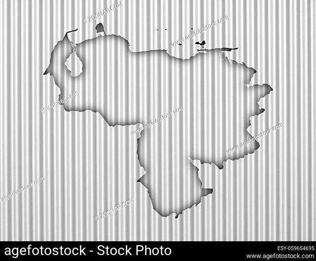 Karte von Venezuela Wellblech - Map of Venezuela on corrugated iron