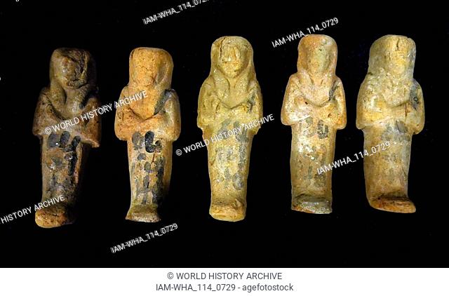 ushabti (Shabti or shawabti), funerary figurines used in Ancient Egypt. Ushabti were placed in tombs among the grave goods and were intended to act as servants...