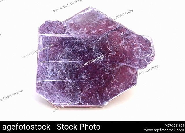 Lepidolite is a silicate mineral from the mica group rich on lithium. Pinkish sample