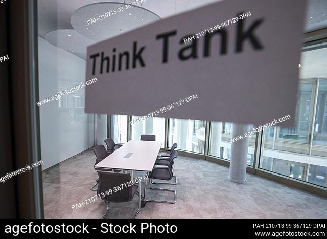 17 June 2021, Saxony, Leipzig: A conference room designated as a ""think tank"" in the new building of the Sächsische Aufbaubank (SAB)