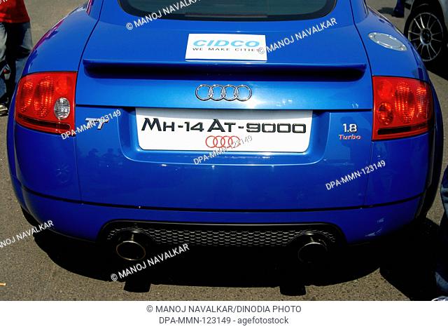 Audi blue color luxury car TT 1.8 Turbo engine ; Maharashtra ; India