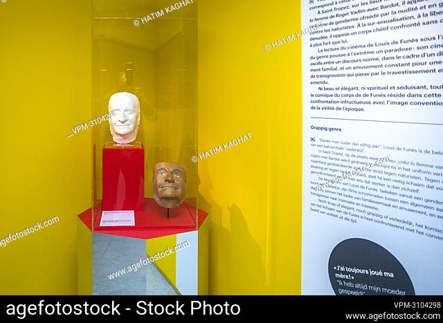 Illustration picture shows the presentation of an exhibition dedicated to late French actor Louis de Funes, at the Cinema Palace in Brussels