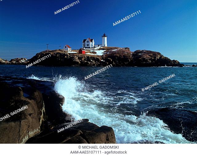 Cape Nubble Lighthouse Winter in Maine