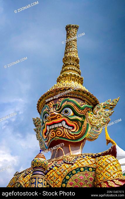 Yaksha statue in Grand Palace complex, Bangkok, Thailand