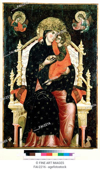 Virgin and Child Enthroned. Venetian master . Tempera on panel. Gothic. 1310-1315. State A. Pushkin Museum of Fine Arts, Moscow. 99, 5x64, 3. Painting