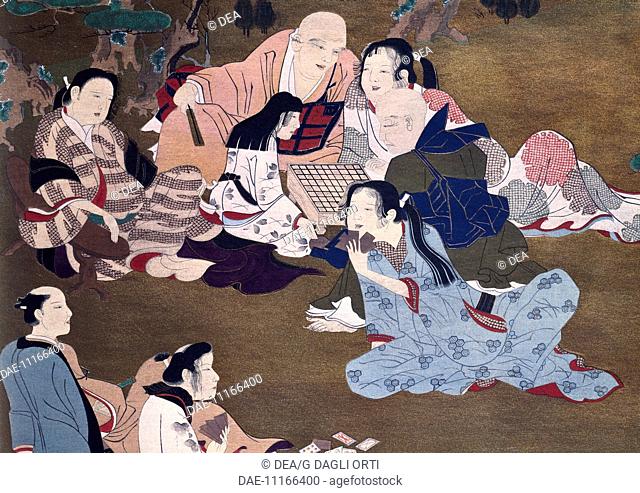 A game of Shogi in a garden, by Iwasa Matabei (1578-1650), Japan. Japanese Civilisation, 17th century