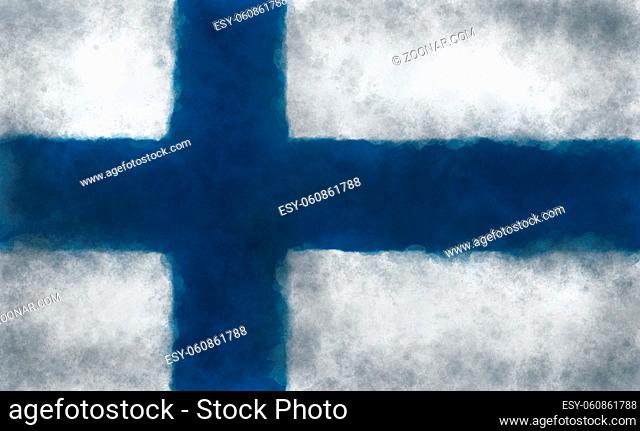 flagge von finnland auf grunge hintergrund - illustration