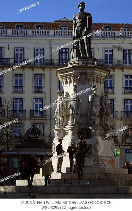 Statue of Luis Vaz de Camoes in Lisbon Portugal -- Picture by Jonathan Mitchell/Atlas Photo Archive