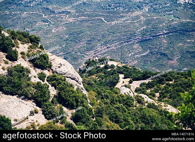 the mountains of montserrat in barcelona, spain. montserrat is a spanish shaped mountain which influenced antoni gaudi to make his art works
